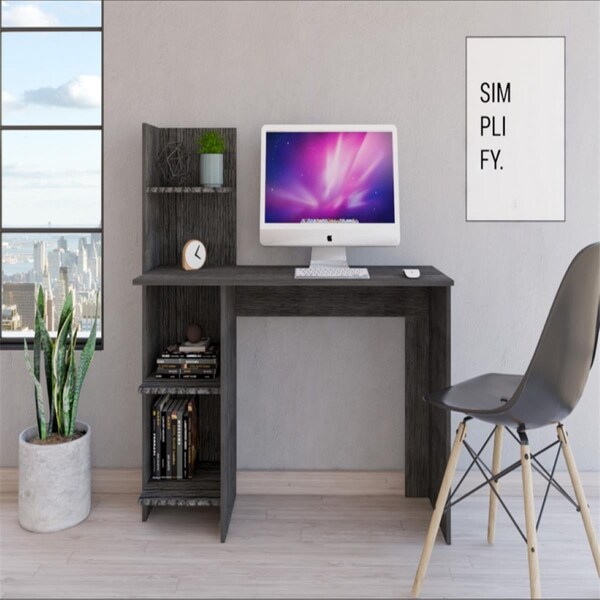 Depot E-Shop 120 in. Toronto Writing Desk, Smokey Oak - DE-ELI5559
