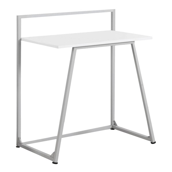 Homeroots 34 in. White MDF & White Metal Computer Desk - 333374