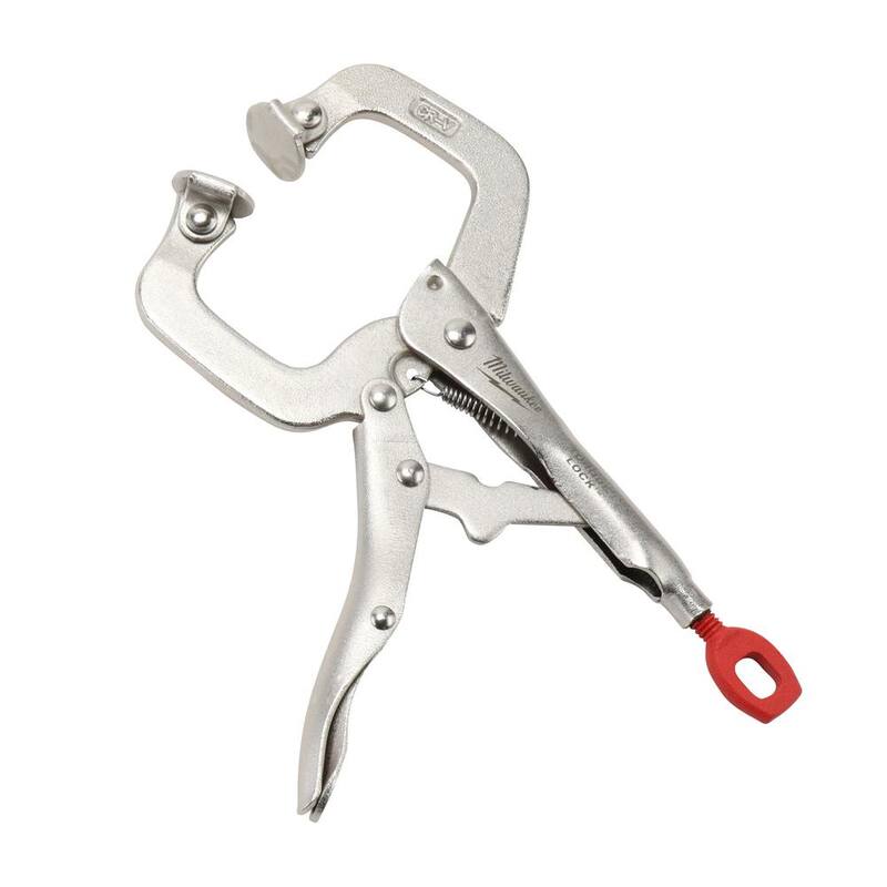 Bloque de torsión de 6 pulgadas Milwaukee con pinzas de bloqueo C-Clamp y mandíbulas giratorias - 48-22-3522