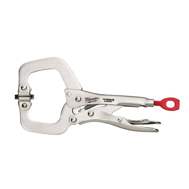Bloque de torsión de 6 pulgadas Milwaukee con pinzas de bloqueo C-Clamp y mandíbulas giratorias - 48-22-3522