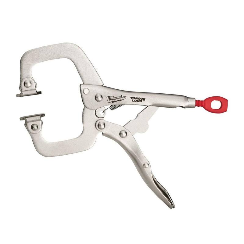 Bloque de torsión de 6 pulgadas Milwaukee con pinzas de bloqueo C-Clamp y mandíbulas giratorias - 48-22-3522