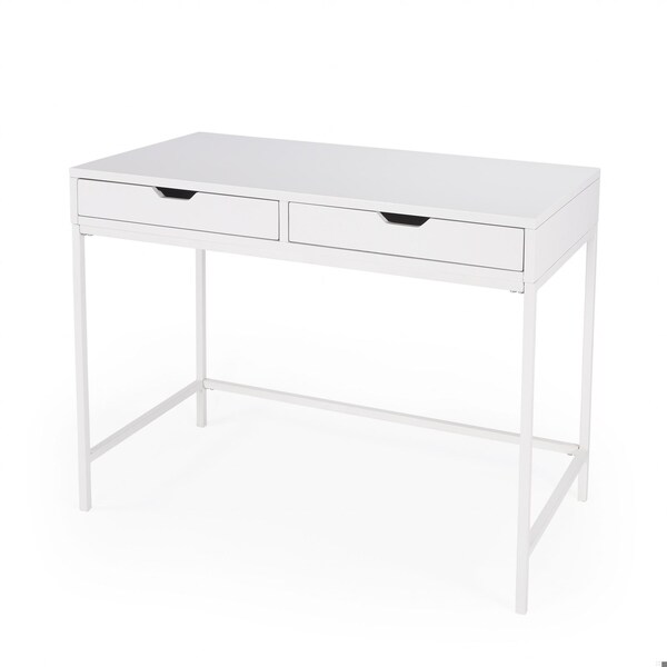 Homeroots 30.5 x 40 x 22 in. Modern Glossy White Desk - 389450