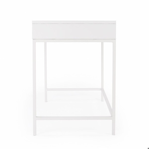 Homeroots 30.5 x 40 x 22 in. Modern Glossy White Desk - 389450