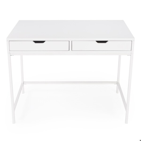 Homeroots 30.5 x 40 x 22 in. Modern Glossy White Desk - 389450