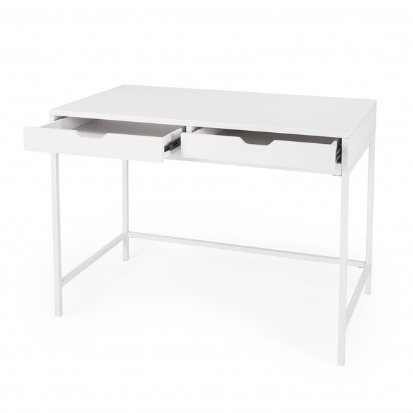 Homeroots 30.5 x 40 x 22 in. Modern Glossy White Desk - 389450