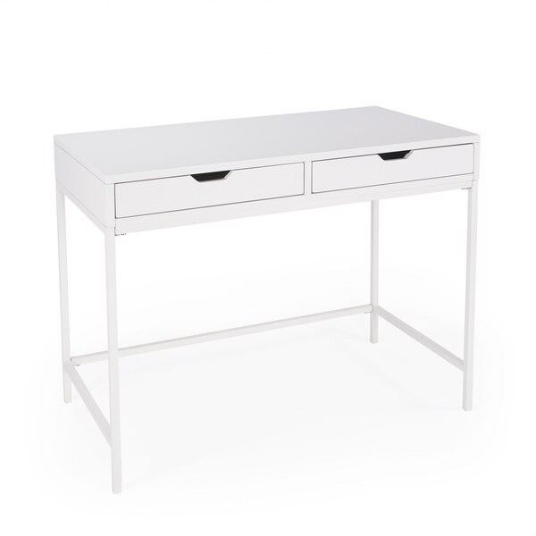 Homeroots 30.5 x 40 x 22 in. Modern Glossy White Desk - 389450