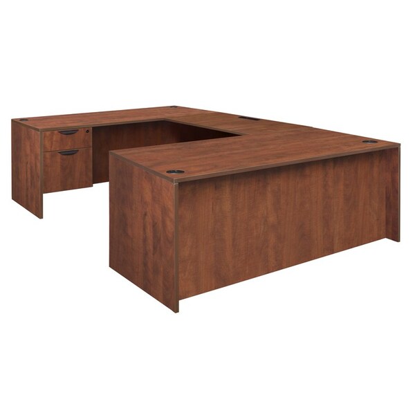Regency Pedestal Desk Legacy 71" Single Pedestal U-Desk, Cherry, Cherry - LUDSP7135CH