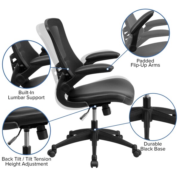 Flash Furniture Black Desk, Chair, Cabinet Set - BLN-CLIFAPX5L-BK-GG