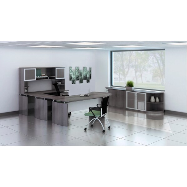 Mayline Curved Desk Medina Curved Desk Extension, Mocha, 47" W, 28" D X 29-1/2" H, 47" W X Mocha Laminate - MNEXTLLDC