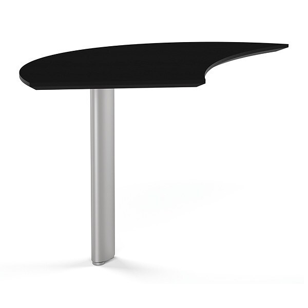 Mayline Curved Desk Medina Curved Desk Extension, Mocha, 47" W, 28" D X 29-1/2" H, 47" W X Mocha Laminate - MNEXTLLDC