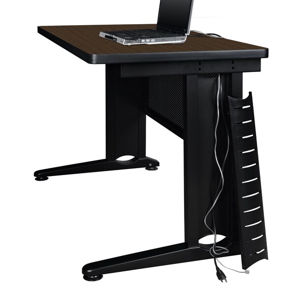 Regency Fusion Teachers Desk W/ Single Pedestal Drawer Unit, 60 in W X Wood, Metal, Neo Walnut - MSP6024NW