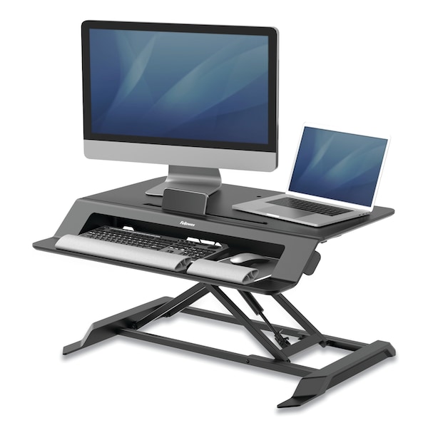 Fellowes Desks, 28.38 in D X 7.62" H, 34.38" W X Black - 8215001