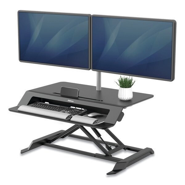 Fellowes Desks, 28.38 in D X 7.62" H, 34.38" W X Black - 8215001