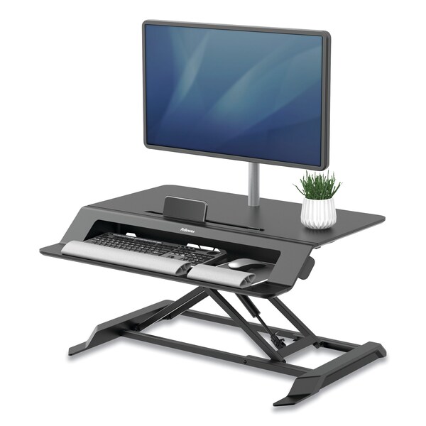 Fellowes Desks, 28.38 in D X 7.62" H, 34.38" W X Black - 8215001