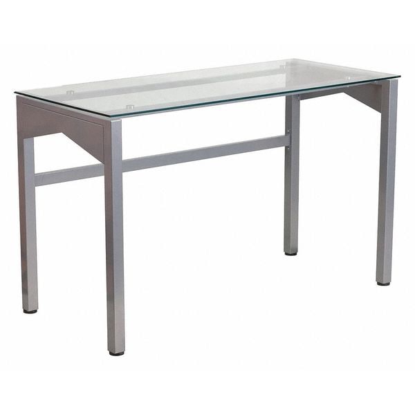 Flash Furniture Contemporary Desk Glass Top Desk w/Supportive Brace, 21-3/4" D X 29-1/4" H, 47-1/4" W X - NAN-YLCD1219-GG