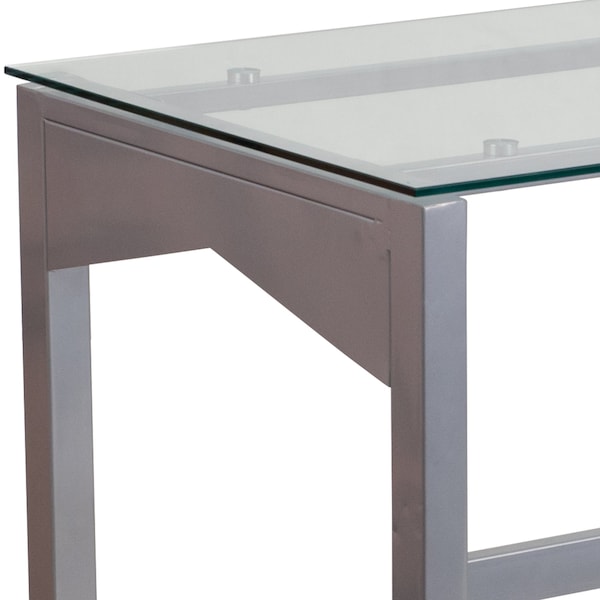 Flash Furniture Contemporary Desk Glass Top Desk w/Supportive Brace, 21-3/4" D X 29-1/4" H, 47-1/4" W X - NAN-YLCD1219-GG