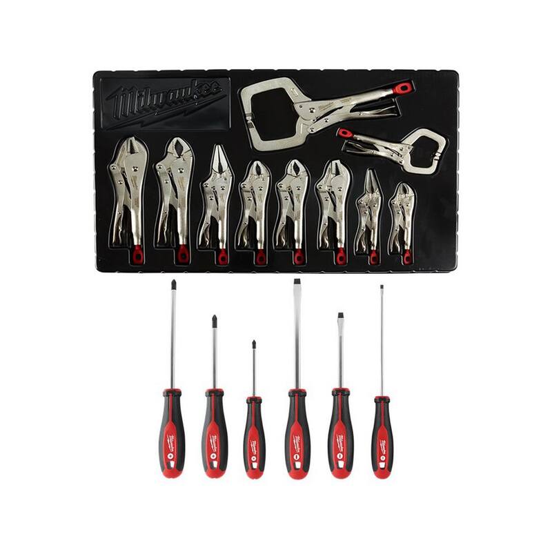 Juego de pinzas de bloqueo de torque de Milwaukee con destornillador (16 piezas) - 48-22-3690-48-22-2706
