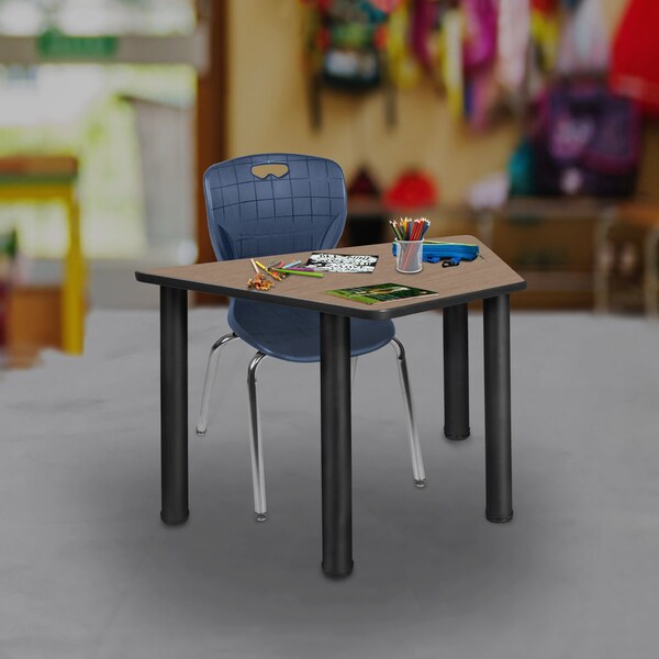 Regency Learning School Desk, 36 in W X Wood, Metal, Noble Oak / Black - TSD36231918NOBPBK
