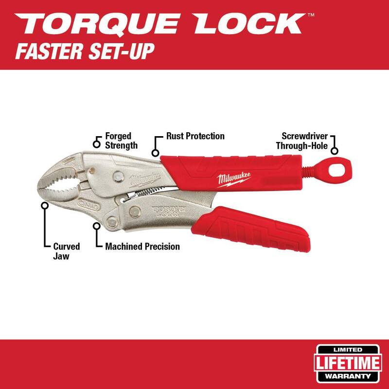 Juego de alicates bloqueables de mandíbula curva Milwaukee Torque Lock (4 piezas) - 48-22-3402