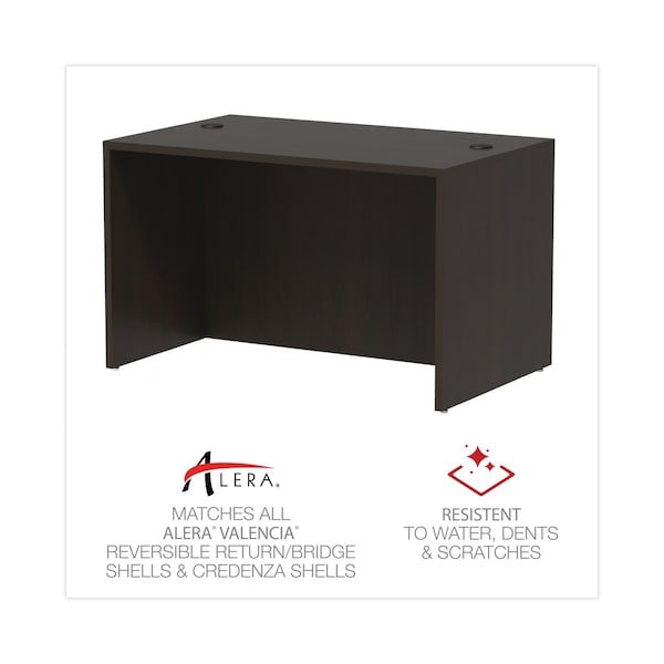 Alera Straight Front Desk Desk Shell, 47.25x29.5", Espresso, 29-1/2" D X 29-1/2" H, 47-1/4" W X Espresso - VA214830ES