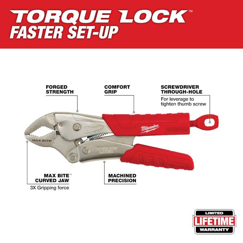 Set de pinzas de bloqueo de torsión Curve Torque Lock de 7 pulgadas y 10 pulgadas de Milwaukee (juego de 2 piezas) - 48-22-3702