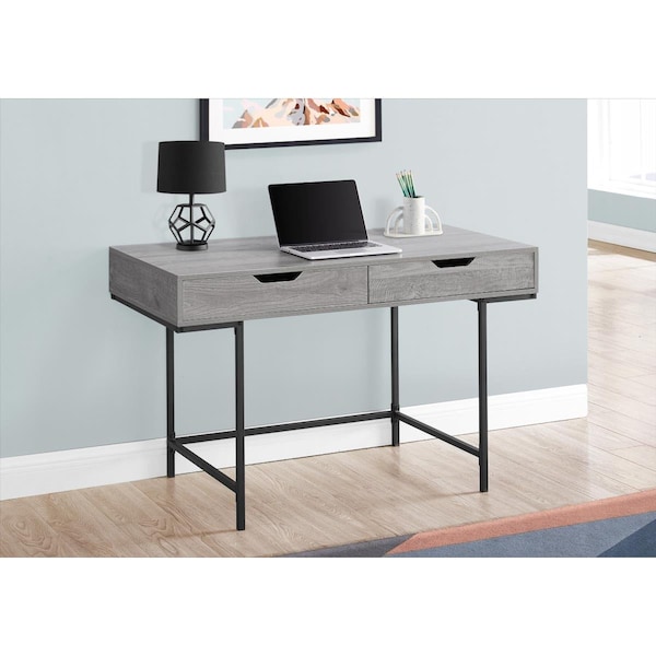 Kd Aparador 48 in. Computer Desk Grey - Black Metal - KD3070865