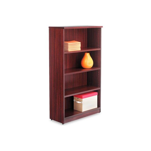 Alera Alera Bookcase with 4 Shelves - 31-3/4"W x 14"D x 55"H - Mahogany - Valencia Series - ALEVA635632MY