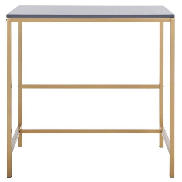 Safavieh Viv Glossy Wooden Desk, Light Grey & Gold - DSK5801C