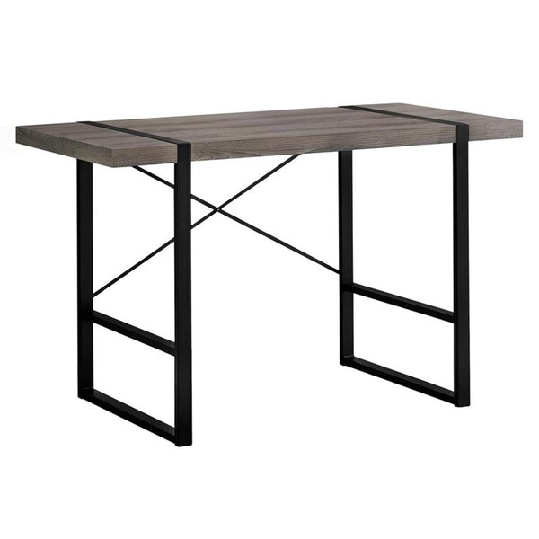 Gfancy Fixtures 23.75 x 49 x 30 in. Dark Taupe Black Metal Computer Desk - GF3094057