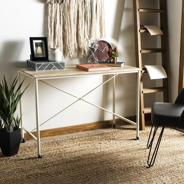 Safavieh Callie Rolling Desk, Rustic Brown & Cream - DSK2204A