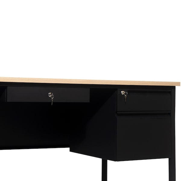 Flash Furniture 30 in D X White Oak, 70 in W X - GC-M-BLK-180-WHTOAK-GG