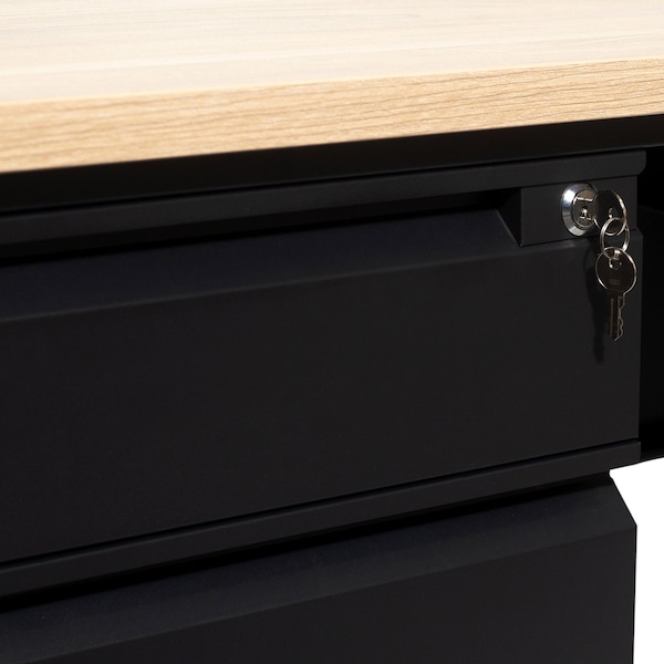 Flash Furniture 30 in D X White Oak, 70 in W X - GC-M-BLK-180-WHTOAK-GG