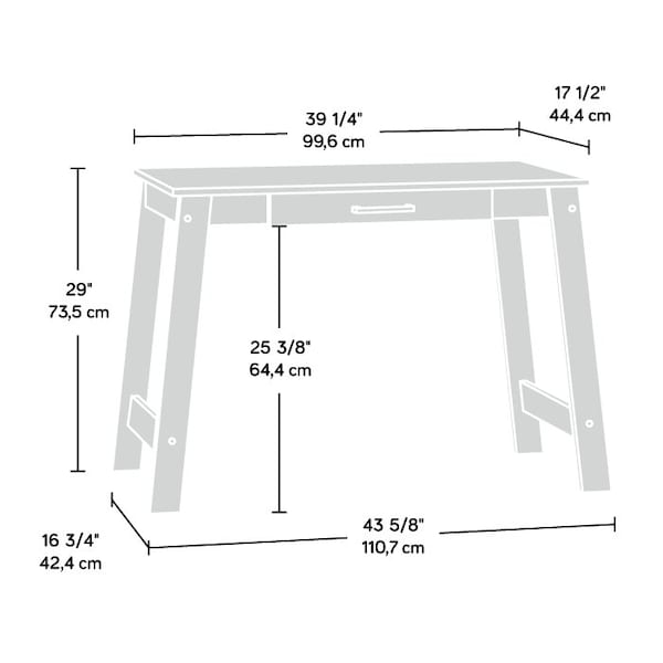Sauder 17.48 in D X 28.94 in H, 43.58 in W X Engineered wood - 428237