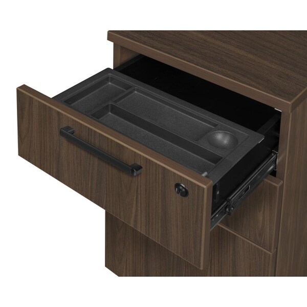 Regency Legacy 42 x 24'' Executive Desk with Single Pedestal Drawer Unit, Neo Walnut - LSP4224NW