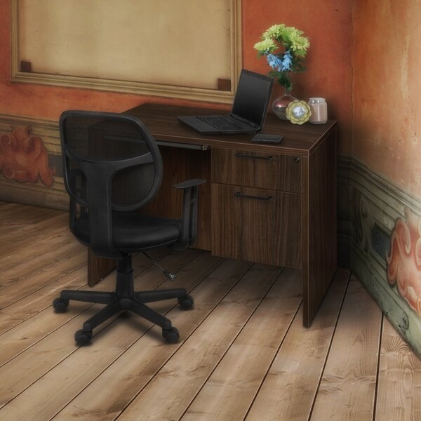 Regency Legacy 42 x 24'' Executive Desk with Single Pedestal Drawer Unit, Neo Walnut - LSP4224NW