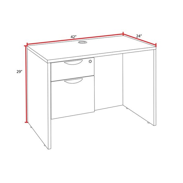 Regency Legacy 42 x 24'' Executive Desk with Single Pedestal Drawer Unit, Neo Walnut - LSP4224NW