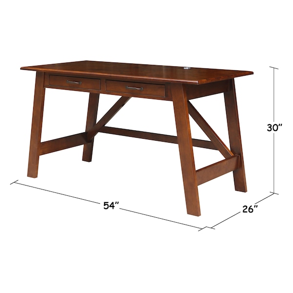 International Concepts Serendipity Desk with 2 Drawers, Espresso - OF581-69