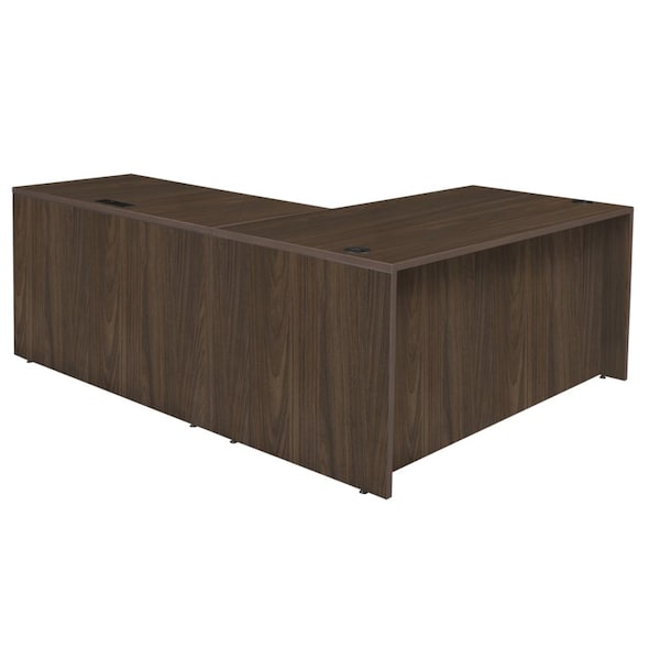 Regency Legacy 60 x 77'' L Desk with Single Full Pedestal Drawer Unit, Neo Walnut - LLDSPF603047NW