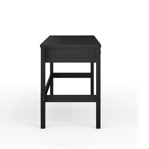 Martha Stewart Rhett Home Office 3 Drawer Desk w/Tapered Legs in Black w/Oil Rubbed Bronze Hardware - NAN-PS-23504-BK-BK-MS
