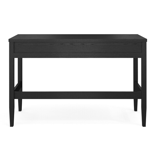 Martha Stewart Rhett Home Office 3 Drawer Desk w/Tapered Legs in Black w/Oil Rubbed Bronze Hardware - NAN-PS-23504-BK-BK-MS