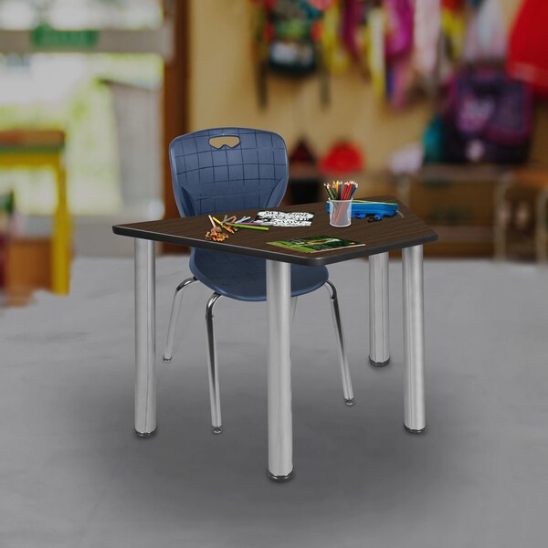 Regency Learning School Desk, 36 in W X Wood, Metal, Neo Walnut / Chrome - TSD36231918NWBPCM