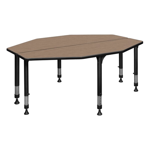 Regency I-Promise Student Classroom Desk, 60 in W X Wood, Metal, Noble Oak - IP2SD6024NO