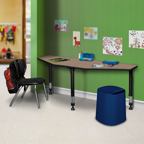 Regency I-Promise Student Classroom Desk, 60 in W X Wood, Metal, Noble Oak - IP2SD6024NO