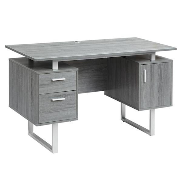 Back2Basics Modern Office Desk with Storage, Grey - 29.75 x 51.25 x 23.25 in. - BA2647835