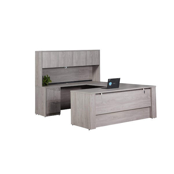 We'Re It Desk Set, 108 H, 108 W X Laminate, Gray - UP400USF48FF148
