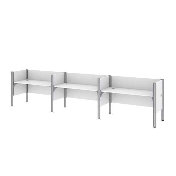 Bestar Bestar Pro-Biz 183W 3-Person Office Cubicles with Low Privacy Panels in white - 100872C-17