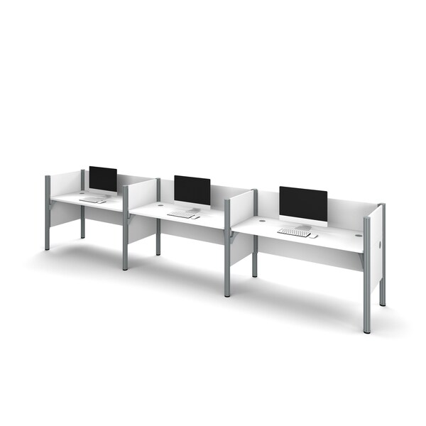 Bestar Bestar Pro-Biz 183W 3-Person Office Cubicles with Low Privacy Panels in white - 100872C-17