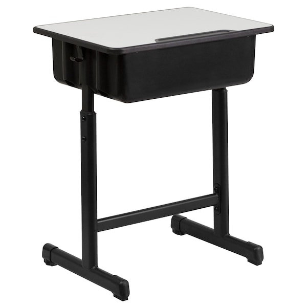 Flash Furniture Student Desk Open Front Student Desk, Gray, 17-3/4" D X 28-1/4" to 31-1/2" H, 23.5" W X Grey - YU-YCY-046-GG