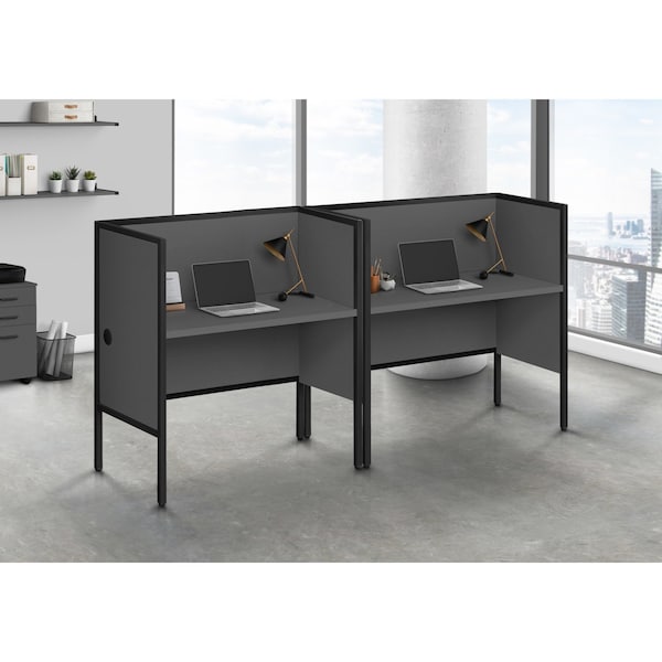 Monarch Specialties Office Cubicle, 23.5 in D X 46.25 in W X Particle Board, Hollow-Core, Laminate, Mdf, Metal, Plastic - I 7734