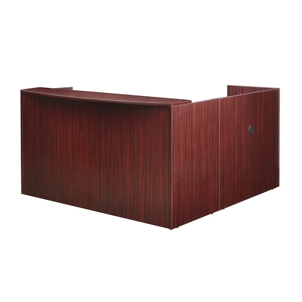 Regency Reception Desk Legacy Single Pedestal Reception Desk, Ma, Mahogany - LRDRT1BFMH